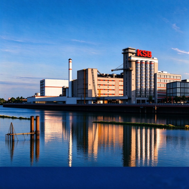 How do 40 KSB pumps support heating and cooling for an entire district?